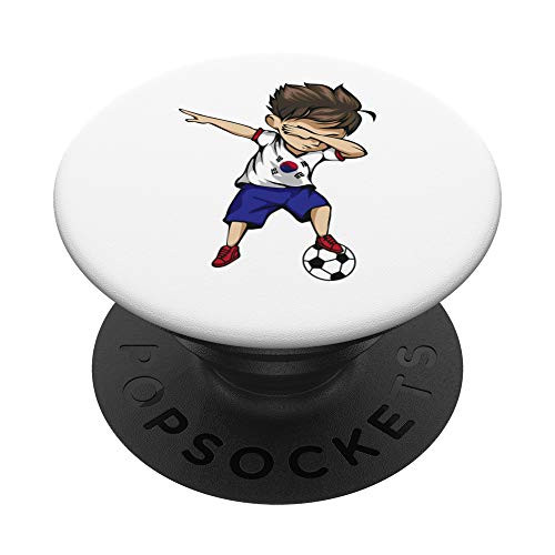 Dabbing Soccer Boy South Korea Jersey Korean Football PopSockets PopGrip Swappable Grip for Phones  and  Tablets