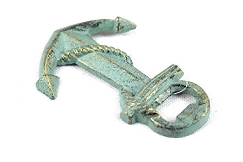 Hampton Nautical  Cast Iron Anchor Bottle Opener, 5", Antique Bronze