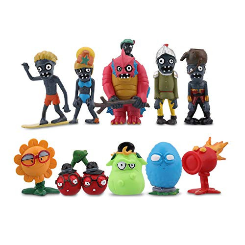 Maikerry 10 Pieces Plants vs Zombies 2 Series PVC Toys Plants vs Zombies Garden Warfare 2 Gifts Zombie Toys for Kids and Fans