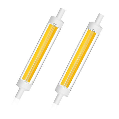 118mm R7S COB LED Bulb Bonlux Dimmable 10W T3 R7S Double Ended Base LED J118 4_65inch J Type Floodlight 100W Halogen Replacement for R7S Floor Lamp Floodlight Security Light Daylight 6000K 2-Pack