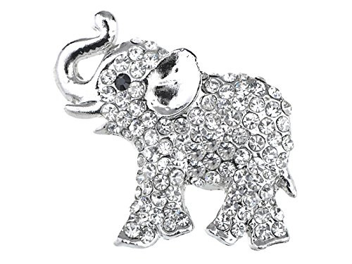 Alilang Womens Silvery Tone Clear Rhinestones African Elephant Brooch Pin Alilang Womens Silvery Tone Clear Rhinestones African Elephant Brooch Pin