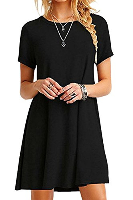 YMING Plus Size T-Shirt Dress for Women Casual Summer Dress Simple Flowy Dress Black 4XL YMING Plus Size T-Shirt Dress for Women Casual Summer Dress Simple Flowy Dress Black 4XL