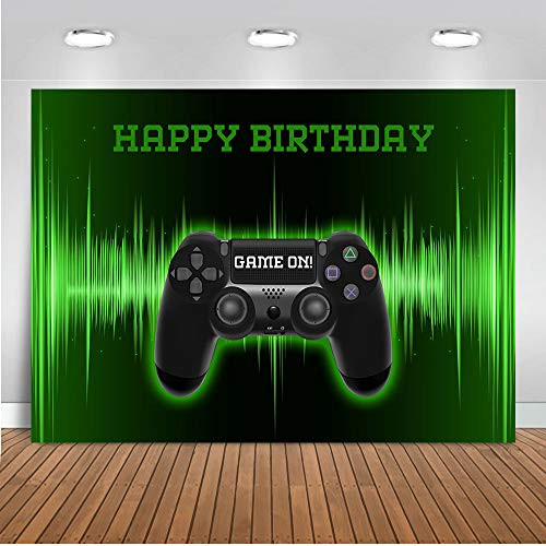 Mocsicka Game On Backdrop 7x5ft Video Game Level Up Photo Backdrops Game On Birthday Party Cake Table Banner Photography Background