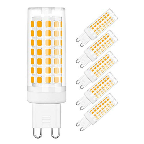 SumVibe G9 LED Bulb 6W G9 LED 60W G9 Halogen Bulb Equivalent Warm White 3000K Non-Dimmable G9 Bulb AC110-130V 6-Pack