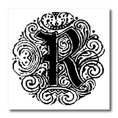 3dRose ht-14226-1 Fancy Letter R-Iron on Heat Transfer for White Material 8 by 8-Inch