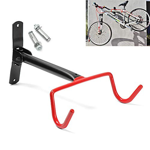 Bike Hanger Wall Mount Bike Hook Horizontal Foldable Bicycle Holder Space Saver Bicycle Bike Rack Storage System for Garage Shed with Screws