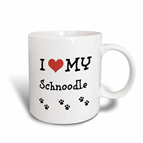 3dRose mug-183648-1 I Love My Schnoodle Ceramic Mug 11-Ounce