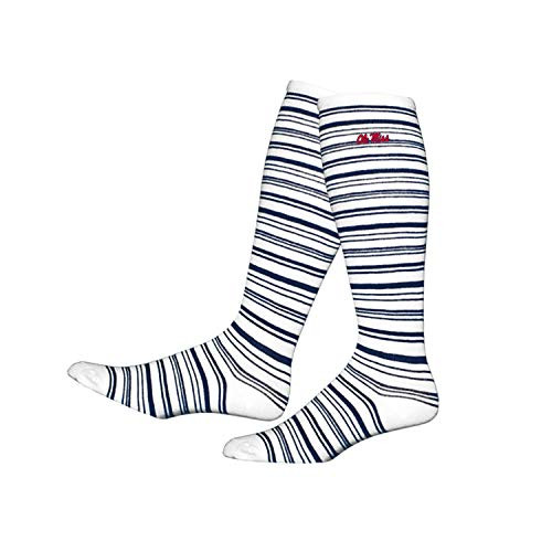 Two Feet Ahead NCAA College Fan Adult Womans Striped Knee High Socks Ole Miss Rebels