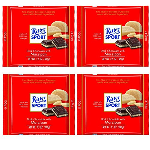 Ritter Sport Bars Dark Chocolate with Marzipan 3_5 Ounce 4 pack
