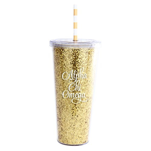 Alexandra and Company Glitter Tumbler Alpha Chi Omega