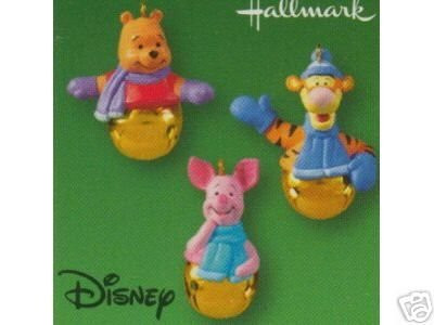 Hallmark Keepsake Ornament  Winnie The Pooh Ring-A-Ling Pals - Set of three miniature ornaments (2003) QXM5077