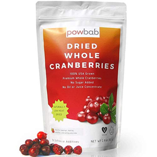 powbab Dried Cranberries Unsweetened - 100 USA Grown Organic Dried Cranberries_ No Sugar Added No Oil No Apple Juice Concentrate Infused No Sulfites_ Dried Fruit_ Not Sweetened or Reduced 2_9 Oz