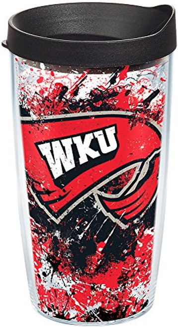 Tervis Western Kentucky Hilltoppers Splatter Tumbler with Wrap and Black Lid 16oz Clear Tervis Western Kentucky Hilltoppers Splatter Tumbler with Wrap and Black Lid 16oz Clear