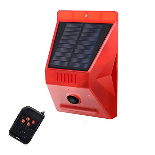 Solar Alarm Solar Alarm Light with Motion Sensor 129 Decibels Siren Sound Alert and 8 LEDs Flash Warning of Alarm Sensor Strobe Security Alarm System