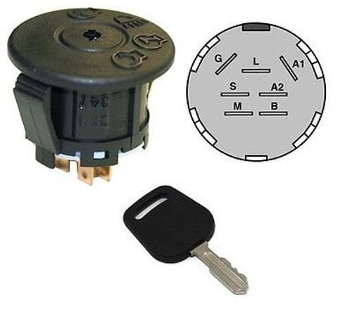 The ROP Shop Ignition Starter Switch and Key fits John Deere D100 D105 D110 D120 D125 D130 D140 The ROP Shop Ignition Starter Switch and Key fits John Deere D100 D105 D110 D120 D125 D130 D140