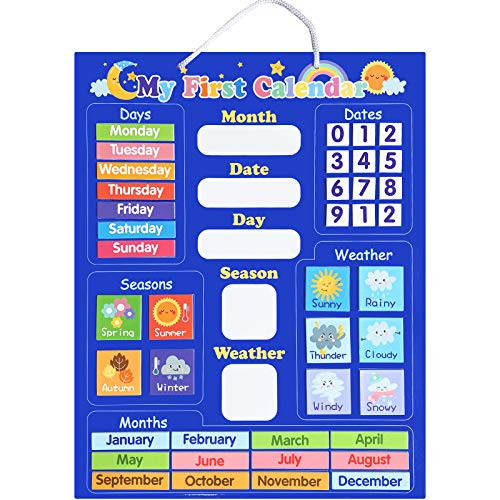 My First Daily Magnetic Calendar- My First Calendar for Todays Date Weekday Month Season Weather - Learn  and  Play Wall Calendar Chart My First Calendar