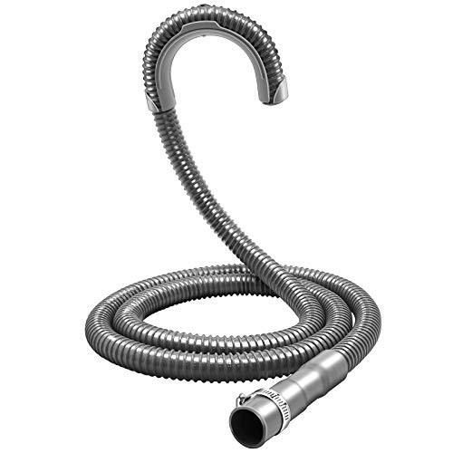 8 FT Heavy-Duty Washing Machine Drain Hose Universal 1 to 1-14 Washer Replaceable Drain Hose Corrugated Flexible Washer Drain Extension with Clamp