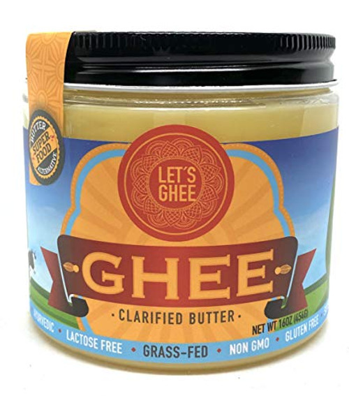 Grass-Fed Ghee Clarified Butter 16 OZ Authentic Smooth Texture Lactose Free Gluten Free Non GMO Keto Paleo_