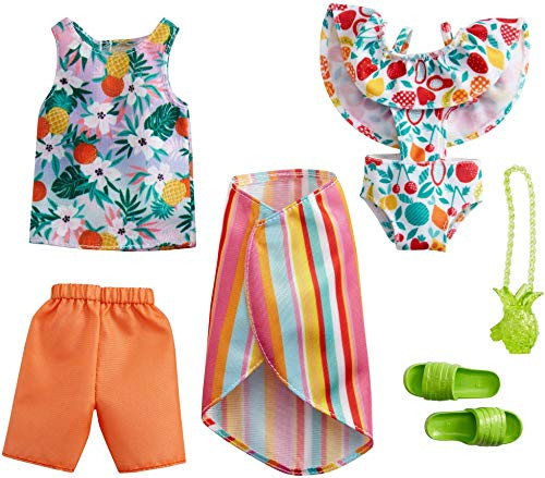 Barbie Fashion Pack - Tropical with 1 Outfit and 1 Accessory Doll and 1 Each for Ken Doll Gift for 3 to 8 Year Olds Barbie Fashion Pack - Tropical with 1 Outfit and 1 Accessory Doll and 1 Each for Ken Doll Gift for 3 to 8 Year Olds
