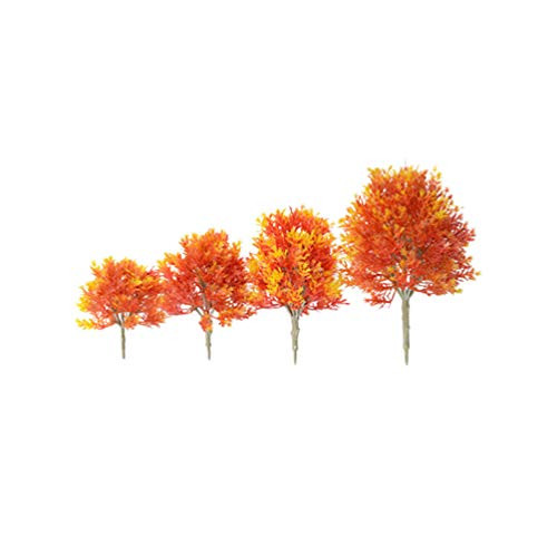 Milisten 4pcs Model Trees Maple Tree Miniature Train Railways Architecture Tree Railroad Trees for DIY Craft Scenery Landscape