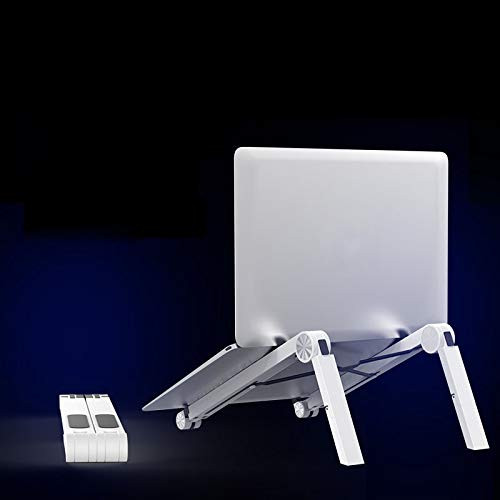 Laptop Riser Stand Portable - Ergonomic Computer  and  Notebook Stand Holder for Desk Foldable Laptop Lift Height Adjustable Compatible with MacBook Air Pro Dell XPS HP Lenovo 10-15_6 White