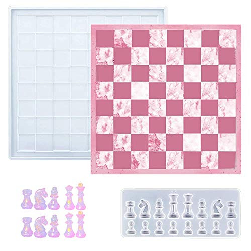 Chess Board Resin Mold Set Chess Resin Craft Casting Mold Silicone Chess Board Epoxy Casting Mold Chess Pieces Mold for DIY Art Crafts Jewelry Crystal Making Tools Family Board Games Chess Board Resin Mold Set Chess Resin Craft Casting Mold Silicone Chess Board Epoxy Casting Mold Chess Pieces Mold for DIY Art Crafts Jewelry Crystal Making Tools Family Board Games