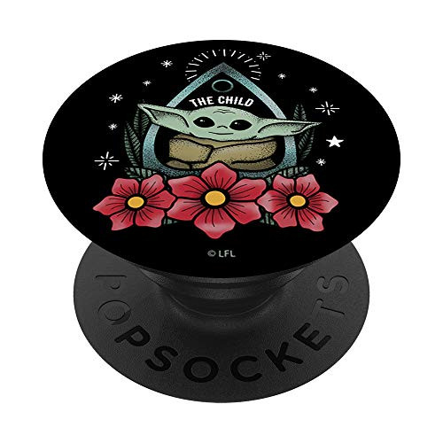 Star Wars The Mandalorian The Child Floral Planchette PopSockets PopGrip Swappable Grip for Phones  and  Tablets