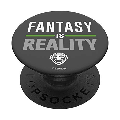 ESPN Fantasy Football Fantasy Is Reality Gray PopSockets PopGrip Swappable Grip for Phones  and  Tablets