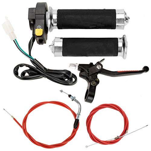 HIAORS Clutch Lever  and  Handlebar Throttle Grips and  WKill Switch  and Throttle Cable  and  Clutch Cable for 49cc 60cc 66cc 80cc 2-stroke Engine Gas Motorized Bicycle Moto bike parts