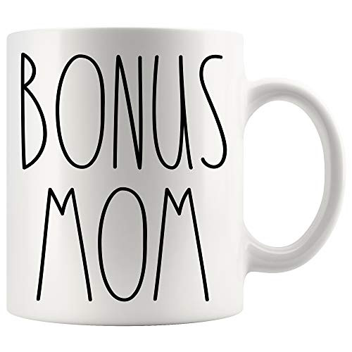 Bonus Mom Coffee Mug  Bonus Mom Rae Dunn Inspired  Rae Dunn Style  Birthday - Merry Christmas - Mothers Day  Family Coffee Mug Birthday Present For The Best Bonus Mom Ever Coffee Cup 11oz
