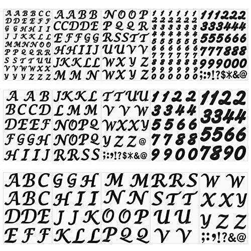 15 Sheets Iron on Letters Numbers Transfer Black Flock Letters Number 2 Inch 1_5 Inch 1_3 Inch 0_8 Inch Iron-on Alphabet Number Soft Flocking Letter Number for T-Shirt Clothes Bag DIY Craft 4 Sizes