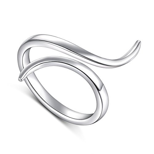 Fashion Simple Spoon Ring for Women S925 Sterling Silver Adjustable Wrap Open Line 8 Rings Fashion Simple Spoon Ring for Women S925 Sterling Silver Adjustable Wrap Open Line 8 Rings