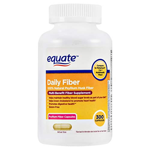 Equate Daily Multi-Benefit Psyllium Fiber Capsules 300 Ct