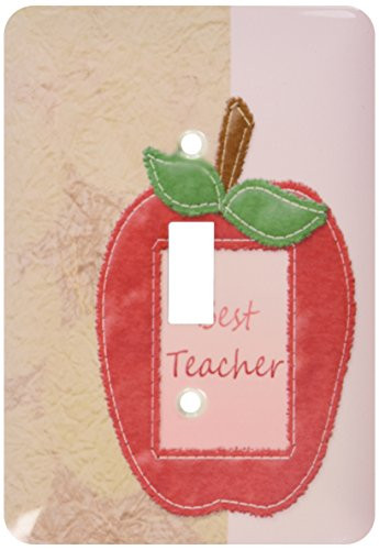 3dRose lsp-56207-1 Best Teacher Apple Art Fun Fruits Single Toggle Switch