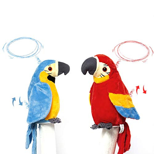 MioCloth Talking Parrot Bird Interactive Pet Toy Repeats What You Say Interactive Talking Toy Stuffed Plush Animal Decor