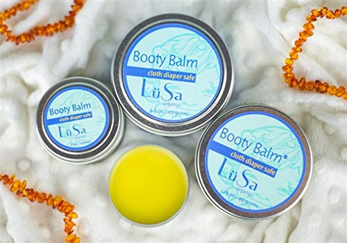 Lusa Organics Booty Balm - All Natural Organic Ingredients Soothe Sore Baby Bottoms Including Diaper Rash Cuts Scrapes Sunburn and Windburn - 1_75 oz
