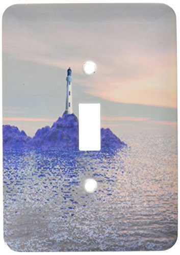 3dRose LLC lsp-12352-1 Lighthouse on The Sea 3d Single Toggle Switch