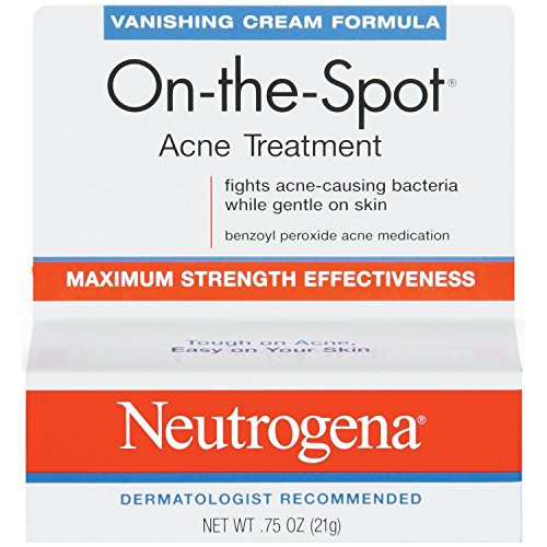Neutrogena On-The-Spot Acne Spot Treatment with 2_5 Benzoyl Peroxide Acne Treatment Medicine to Treat Face Acne Gentle Benzoyl Peroxide Pimple Gel for Acne Prone Skin_75 oz Pack of 2