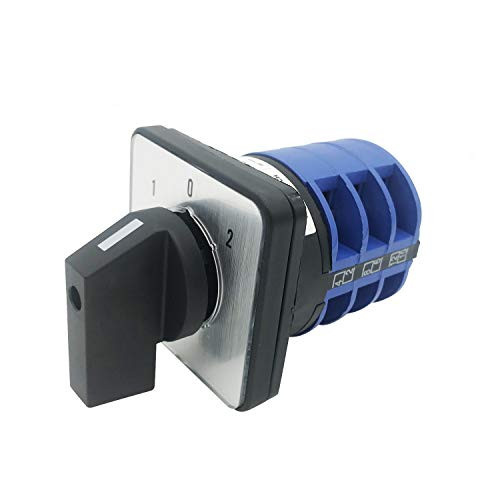 Peissy Changeover Switch SZW26-40 660V 40A 3 Position 12 Terminals Universal Rotary Cam Selector Switch with 5 Screws