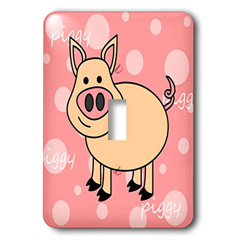 3dRose lsp-6179-1 Pink Piggy Design  Happy Pig Single Toggle Switch Multicolor