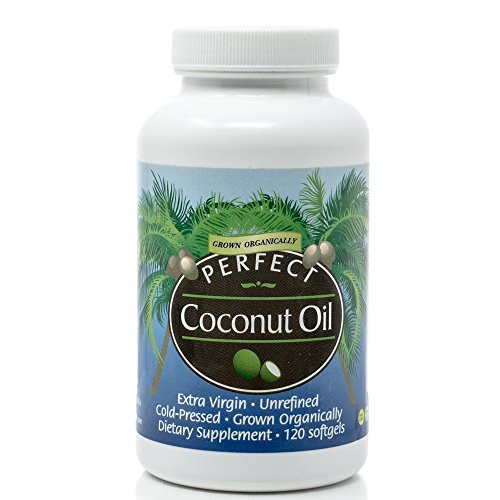 Perfect Coconut Oil- Pure Organic Cold-Pressed Extra Virgin Unrefined~120 Softgels 1000mg Each by Perfect Supplements