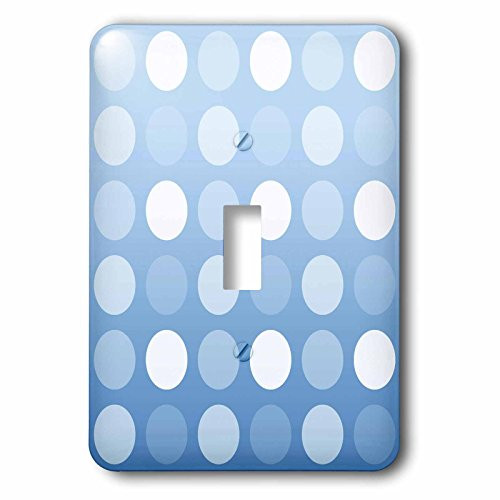3dRose lsp-59018-1 Fun Aqua and White Big Dots-Whimsical Art-Kids Décor Single Toggle Switch