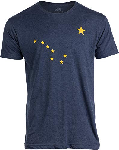 Alaskan Flag  Alaska Pride Northern Lights Big Dipper Polaris Men Women T-Shirt-AdultS Heather Navy