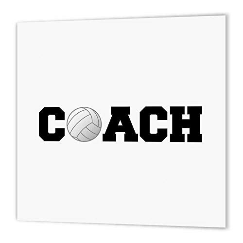 3dRose ht-192410-2 Coach Black Letters with Volleyball on White Background-Iron on Heat Transfer Paper for White Material 6 by 6-Inch