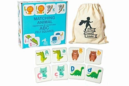 Matching Animal Felt Alphabet Flash Cards  52 Felt Animals and Letters Matching Game for Flannel Board  Animal ABC Memory game for toddlers  Preschool Learning Toys and Alphabet games