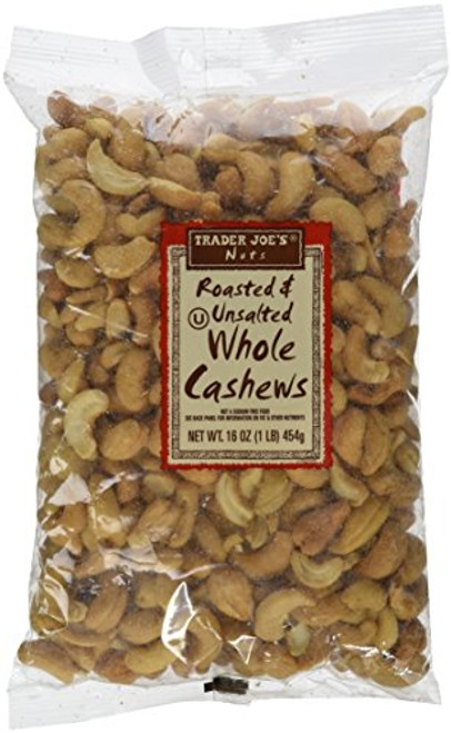 Trader Joes Roasted  and  Unsalted Whole Cashews 1lb