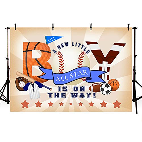 MEHOFOND Sports Theme Baby Shower Party Decoration Backdrop for Boy Football Baseball Basketball Photography Background Banner Cake Table Studio Photo Props Vinyl 7x5ft MEHOFOND Sports Theme Baby Shower Party Decoration Backdrop for Boy Football Baseball Basketball Photography Background Banner Cake Table Studio Photo Props Vinyl 7x5ft