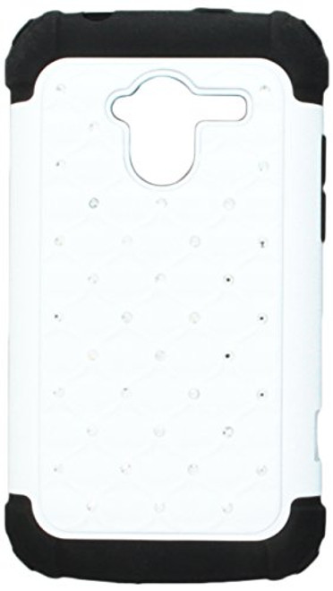 MyBat ASMYNA ZTE N9120 (Avid 4G) Luxurious Lattice Dazzling TotalDefense Protector Cover - Retail Packaging - White/Black MyBat ASMYNA ZTE N9120 (Avid 4G) Luxurious Lattice Dazzling TotalDefense Protector Cover - Retail Packaging - White/Black