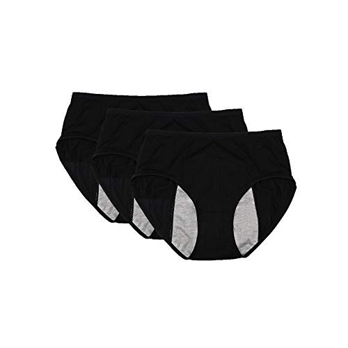 Funcy Women Menstrual Period Protective Panties Leakproof Brief Postpartum Bleeding Underwear 3Black X-Large Funcy Women Menstrual Period Protective Panties Leakproof Brief Postpartum Bleeding Underwear 3Black X-Large