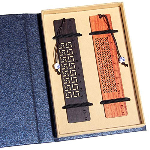 Handmade Wooden Bookmark Gift Box Set Bookmark With Blue And White Porcelain Pendant Is A Unique Gift For Teachers Students Men And Women_